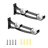 Alloy Curtains Holders 2 Pcs Adjustable Curtain Accessories Matte Black Double Stand Hook Home Decor Double(Black)