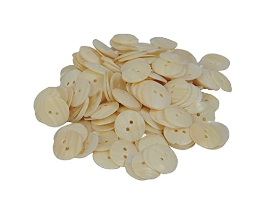 Bhavya Enterprises Shell Buttons 2 Hole for Sewing and Crafting Use (72 Pieces, Cream)