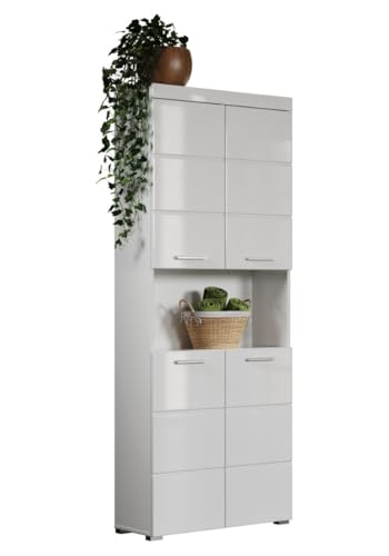trendteam smart living - Amanda - Hochschrank - Weiß Hochglanz -...
