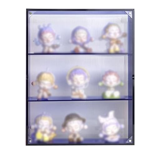 GOCHUSX Display Case for Figures, Wall-Mounted Storage Display Case, Acrylic Display Stand with Magnetic Door for Collectibles Action Figures(Blue)