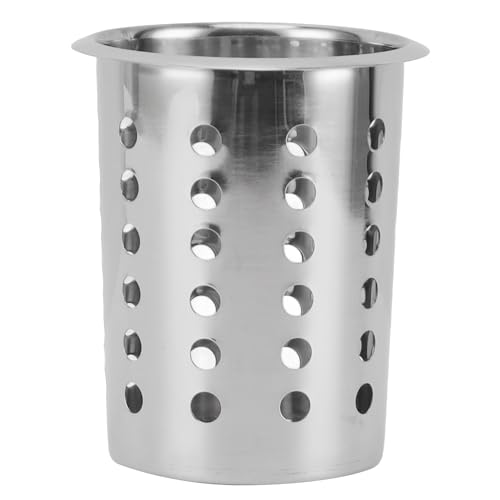 ZPSHYD Kitchen Stainless Steel Cooking Utensil Holder with Drainage Hole,Large Capacity Kitchen Utensil Caddy Cooking Tools Holder,Organizer(A)