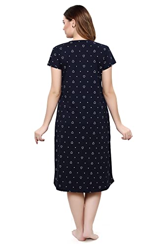 Image of TIGYWIGY Women's Cotton Printed Knee Length Maternity /Feeding /Nursing Nighty