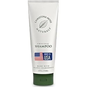 Christina Moss Naturals Shampoo, Organic and 100% Natural for All Hair Types (Dry, Oily, Curly or Fine). For Men and Women. Sulfate Free, No Harmful Chemicals