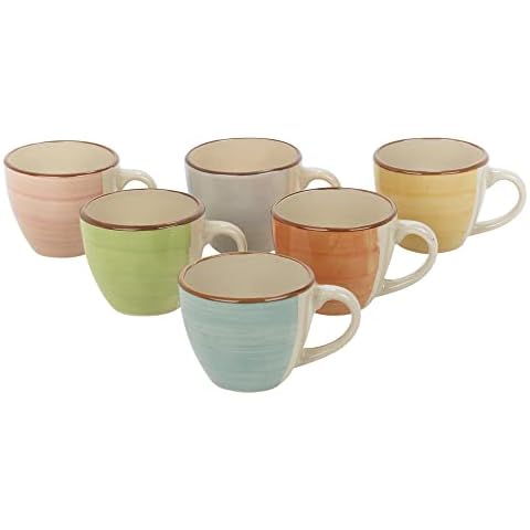 URBNLIVING 6 PCS Multicoloured Espresso Cups Set Cover