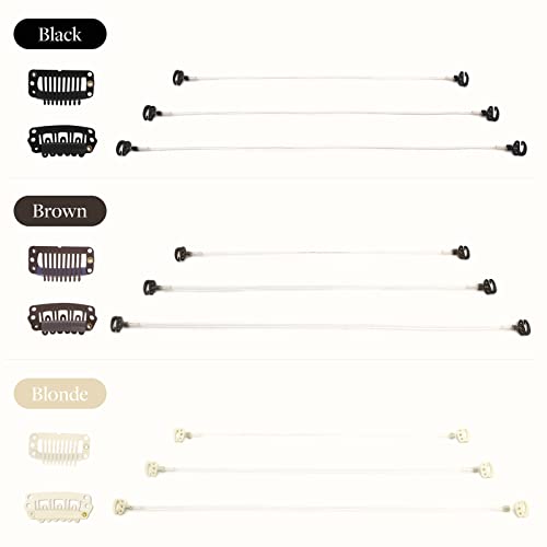 Doores Blonde Wire For Hair Extensions 8Pcs 18.5Cm 24.5Cm 30Cm Invisible Elastic Fish Line Replacement For Extensions With 4 Clips #TOP3