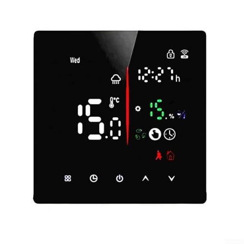 Termostato inalámbrico digital, controlador de temperatura programable inteligente para Tuya Wifi calefacción eléctrica termostato caliente (negro 3A)