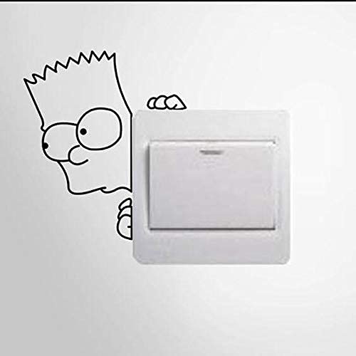 Spoil Your Wall Bart Simpson Design Switch Sticker, Arts Home Décor Switch Decals, 10x10 cm