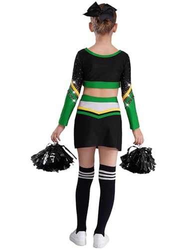 Disfraz de animadora para niñas 14 años verde y negro miniatura 2