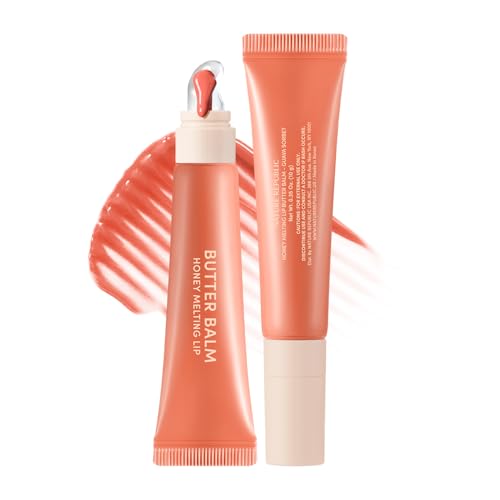 Image of Nature Republic Honey Melting Lip Butter Balm - Hydrating Tinted Balm with Peptides, for Sheer & Glossy, Smooth & Soft Lips (GUAVA SORBET)