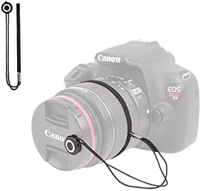 Careflection Camera Lens Cap Holder for Canon Nikon Sony Panasonic Fujifilm Olympus Pentax Sigma DSLR/SLR/Evil Camera with Fototech Velvet Bag (Pack of 1), Black