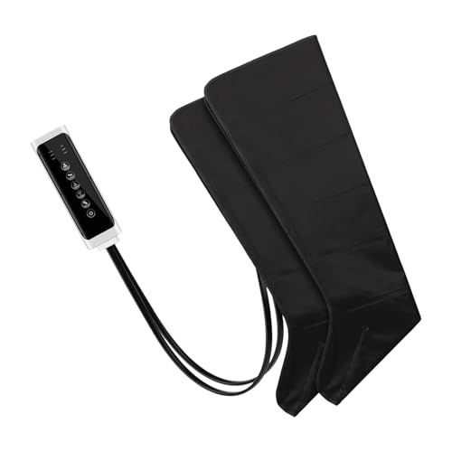 Appareil de massage jambes à compression d'air avec manchon enveloppant noir