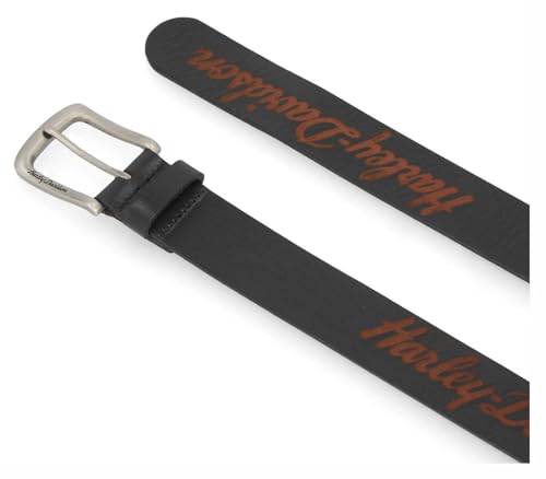 Harley-Davidson Women's Long Tail Laser Etch Genuine Leather Belt – Black4