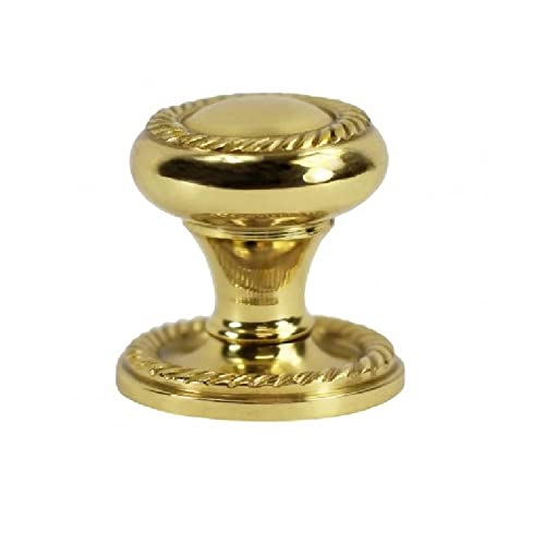 TERF® 30mm Traditional Georgian Polished Brass Cabinet Door Knobs 30mm Chest Drawer Cupboard Kitchen Wardrobe Door Pull Handle Knobs with Fixing Screw for Use Home and Office - Image 4