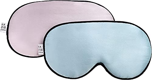 Image of Natural Silk Kids Sleep Mask Eye Mask for Kids with Adjustable Strap Breathable & Soft Eye Shade for Sleeping Blocking Lights (2 Pack)