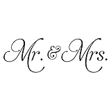 ADECNS Mr&Mrs Wall Sticker Mr&Mrs Sign for Wedding Sayings Art Lettering Stickers for Couples Bedroom Wall Art Decor