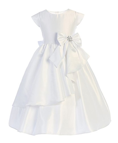 Sweet Kids Cascading Satin First Communion Girls' Dress (6-16Y)