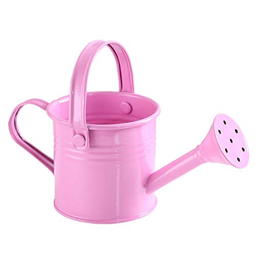 TRRAPLE Metal Watering Can, Children Garden Watering Bucket Iron Watering Tin Can Sprinkling Kettle for with Two Handles Gardening, Pink, 5.89 x 2.95 Inches (RV845GDWF4G31308U7D9O)