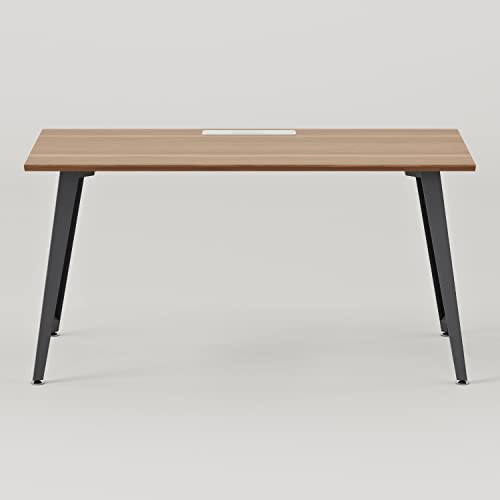 Image of Branch Office Desk, Modern Home Office Desk | Efficient Cable Management and Fast Assembly, Compact Workstation for Home or Apartment, 48 inch Walnut Top, Charcoal Base