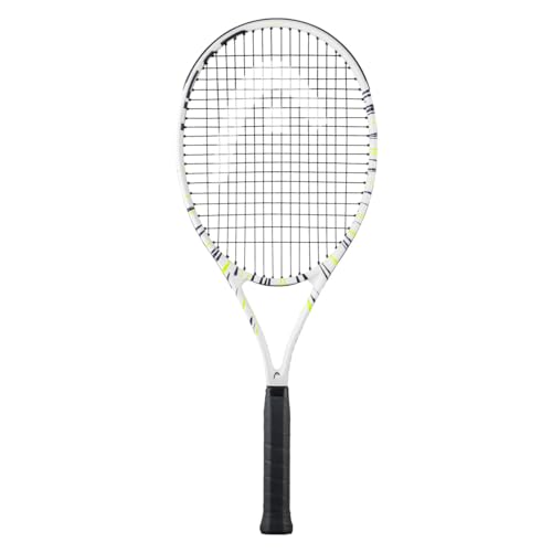 Image of HEAD MX Spark Elite Tennis Strung Racquet | Lightweight, Great Control | Comfortable Grip & Easy Maneuverability | Metallix Technology | Material: Crystalline Metal Alloy | Color: Black-White