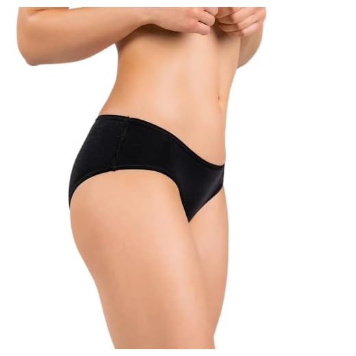 Woolly Clothing Women's Merino Wool Hipster Brief - Ultralight - Wicking Breathable Anti-Odor - Black size:X-Large