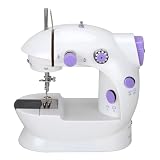 Mini Máquina de Costura Elétrica Portátil Bivolt com Pedal, Costura Reta para Reparos Domésticos, Ajustes de Roupas, Barras e Iniciantes
