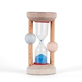 Hess since 1990 - Sanduhr zum Zähneputzen für Kinder, Zahnputzuhr aus Holz, mit farbigem Sand, aus dem Erzgebirge