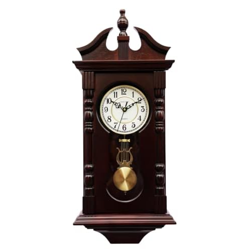 Vmarketingsite Grandfather Wall Clocks Battery Operated for Living Room Decor, Traditional Wood…