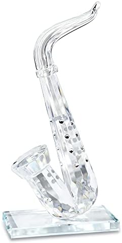 ZEERSHEE Crystal Elephant Figurines Glass Mother Son Elephants with Trunk Up Animal Collectibles Art Glass Ornaments Paperweights for Mum