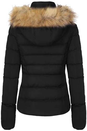 BodiLove Women's Fur Hooded Utility Jacket With Zipper and Fannel Lining2