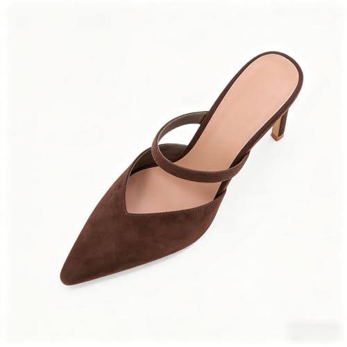 Image of Pointed Toe Heels for Women Slip on Pumps Pointy Stiletto Heels Dressy Sexy Fashion Leather Pumps