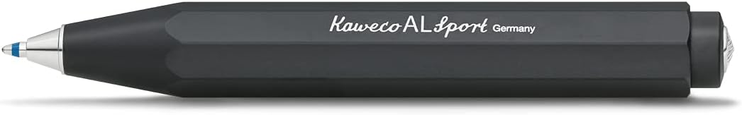 Kaweco AL SPORT Ball Pen Black Retractable Ballpoint Pen in Classic Design with a Standard D1 Refill Aluminium Ball Pen 13cm