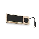 Este aplique para la iluminación del hogar, combina el cuerpo de metal con una base de madera, que da calidez a la habitación, y un lector.