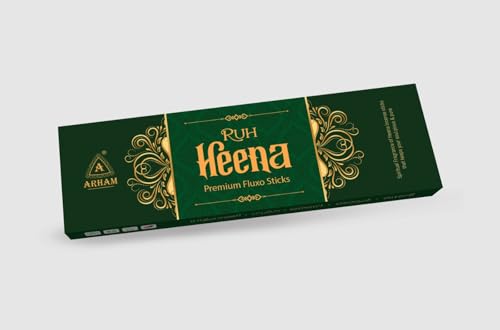 Image of Ruh Heena Premium fluxo (Flora Agarbatti) Masala Incense Sticks Pack of 120 Sticks, 225 GMS.