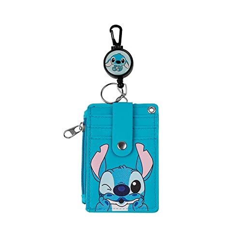 TIANLIN Porte Carte Badge Multifonctionnel, Porte-cartes D'identité en Cuir PU Avec Cordon Rétractable, Porte-cartes avec 6 Emplacements pour Cartes Mémoire pour Porte Badge D'identité (Bleu) Cover