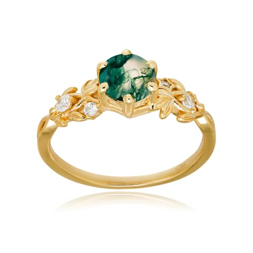 [Richight] VR XAQ[g  t O fB[X Silver 925 S[h AeB[N Moss agate @ j ΐFn  w 12 ~52mm