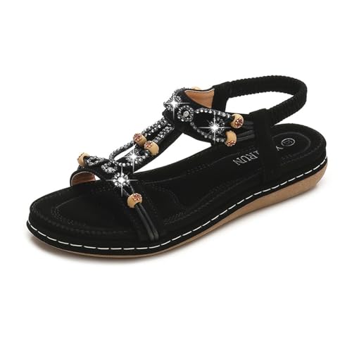 Womens Sandals Women's casual sandals new large size one-strap cross-border round toe flat beach sandals for women