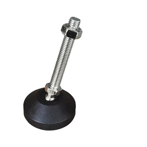 Vibering M8 M10 M12 Base giratória tipo de rosca pernas de mesa ajustáveis pés niveladores pernas de móveis (cor: Svart, tamanho: E)