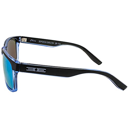Epoch Delta Sport Polarized Sunglasses Crystal Blue Black Frame Blue Mirror Lens3