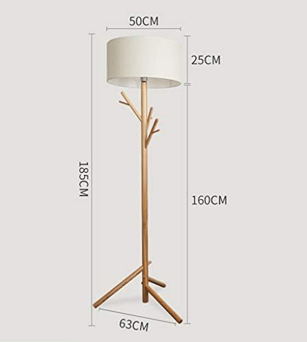 MJMYDT LYX® Floor Lamp, Wood Grain Hanger Floor Lamp Northern Europe Simple Remote Control Dimming Lights Bedroom Living Room Study Solid Wood Tree Branches Hanging Things Floor Lamp (Size : A)