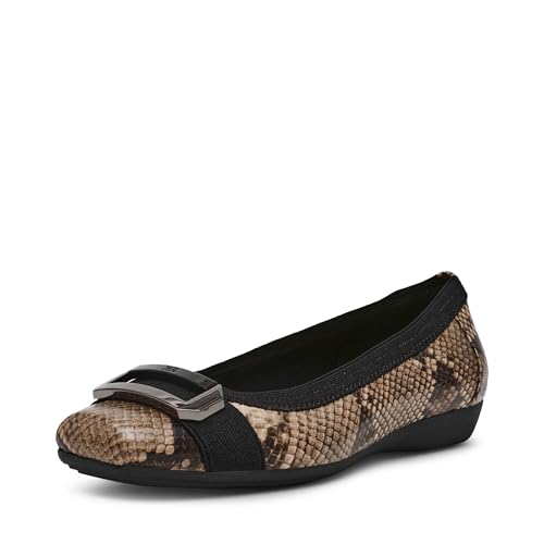 Image of Anne Klein Uplift Flats for Women - Textile Upper and Lining - Stretch Collar - 90 Flexibility - Square Cap Toe