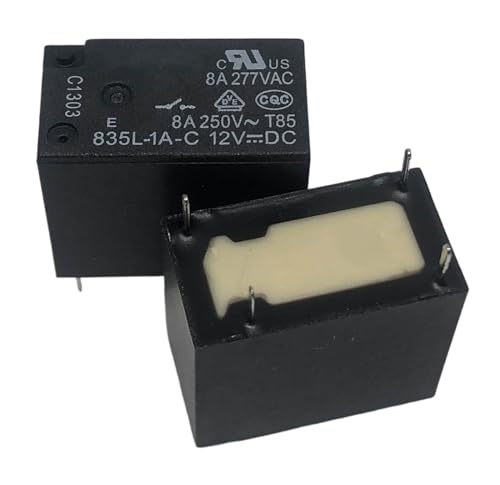 Relé electromecánico 12V 835L-1A-C de 4 pines para placas