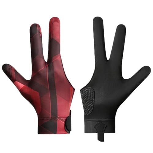 TOPDANCHUANG Anti Slip Billiard Glove 3 Fingers Show Gloves Left Hand Snooker Glove Billiard Accessories Fits on Left Hand for Men Women Black Blue（one pair）
