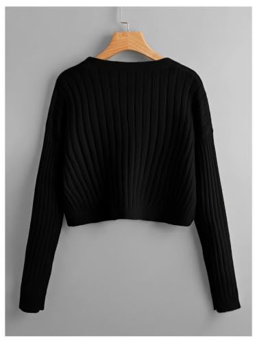 Image of SweatyRocks Women's Long Sleeve Button Front V Neck Soft Cardigan Sweaters