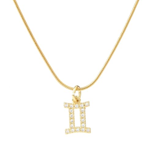 Image of SALTY Anti Tarnish Zodiac Sign Pendant Necklace for Women Men | Stylish Locket Neck Chain | Fashion Jewellery Accessories for Girls Boys | Minimal Jewelry | Ideal for Gifting | Gift for Diwali, Christmas, Marriage, Birthday