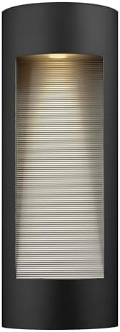 Hinkley Luna Large Wall Mount Outdoor Lantern, Aluminum, Etched Glass Lens, ADA, Dark Sky Compliant, Satin Black Finish