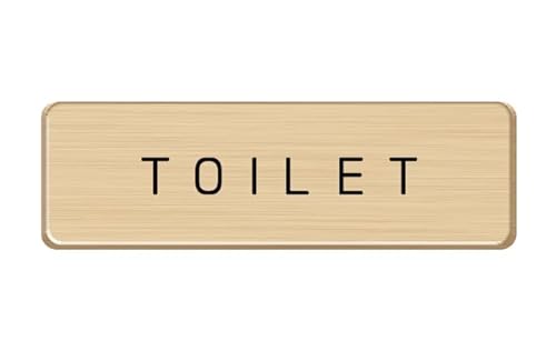 nX} hAv[g ^v[g hATC Aluminum Door Sign Vv \D TOILET Gold/Black