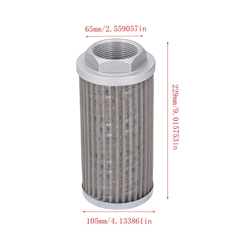 Image of Fafeicy WU 100 Hydraulic Oil Suction Filter, Stainless Steel, Tubular Connection, 80x100x180μm Filtration, for Generators