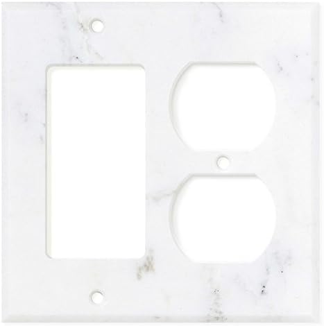 Italian Calacatta Gold Marble Switch Plate Cover, Honed (ROCKER DUPLEX)