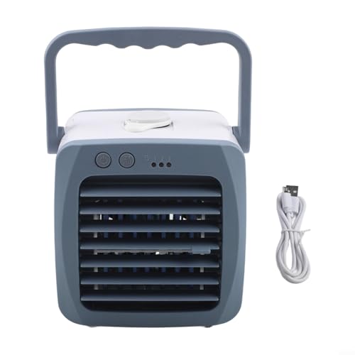 Ventilador portátil USB para coche con humidificador, refrigeración silenciosa ajustable y ahorro de energía ABS mini aire acondicionado para vehículo, apagado