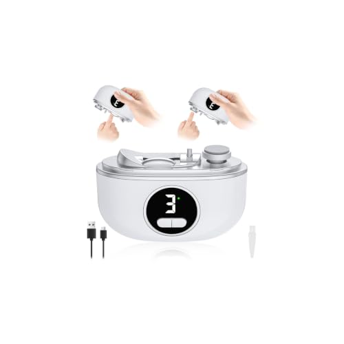 3-in-1 Elektrischer Nagelknipser mit 3 Geschwindigkeiten 2 austauschbare Schneideköpfe (1 mm/1 6 mm) Elektrischer Nagelschneider mit LED und Polieren für Kinder Erwachsene Senioren